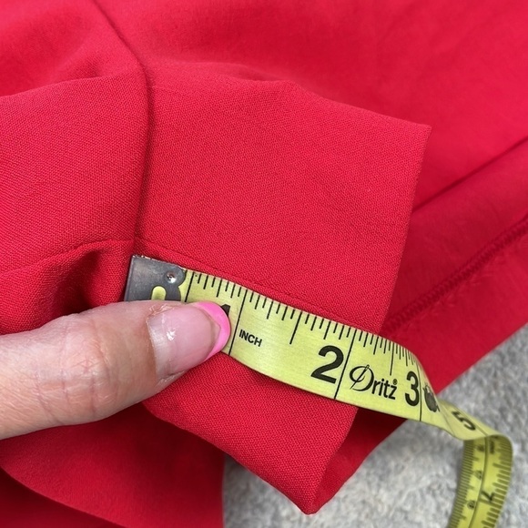 NWT Zara Red Romper Half Puff Dolman Sleeve V Neck Shorts Sz L - Picture 10 of 15